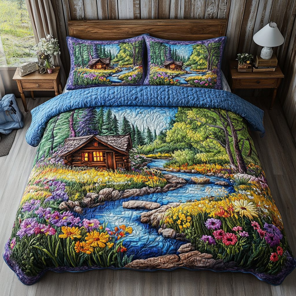 Floral & Botanical quilted bedding set
